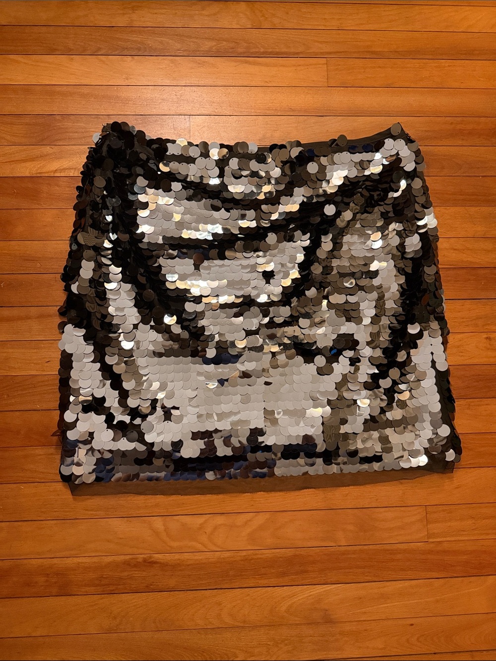 Silver Sequin Mini Skirt - Women's Party Skirt